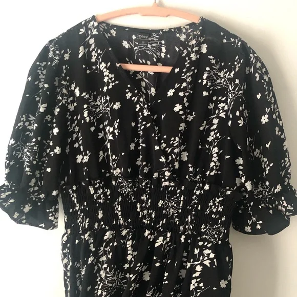 Dazy Elegant Black Floral Midi Dress With Ruffled Sleeves/Thick Lining
Size-M - Picture 9 of 10